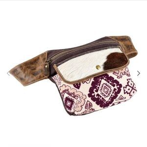 Boho Chic Crossbody Bag in Brown and Cream